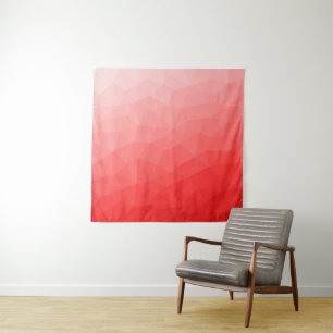Roter geometrischer Maschenverlauf mit Farbverlauf Wandteppich