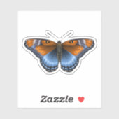 Roter gepunkteter lila Schmetterling Aufkleber (Blatt)