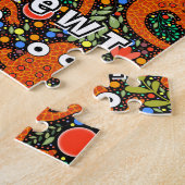 Roter Gepunkteter Newt auf dem Waldboden Puzzle (Seite)