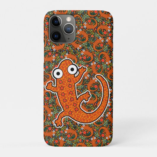 Roter Gepunkteter Newt auf dem Waldboden schwarz Case-Mate iPhone Hülle (Rückseite)