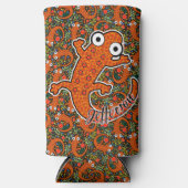 Roter Gepunkteter Newt auf dem Waldboden schwarz Selters Dosenkühler (Vorderseite)