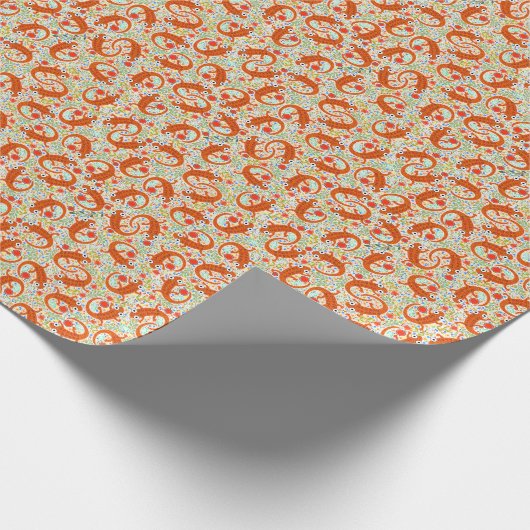 Roter Gepunkteter Newt auf dem Waldboden Weißorang Geschenkpapier (Ecke)