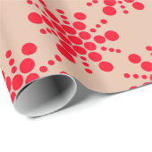 Roter gepunkteter Stern auf Taupe Geschenkpapier (Rolleneckpunkt)