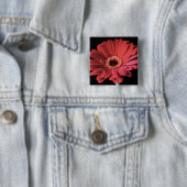 Roter Gerberaquadratknopf Button (Beispiel)
