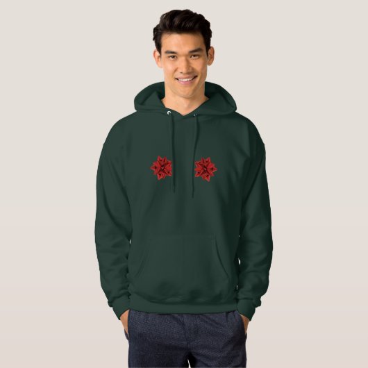 Roter Geschenkbogen Kapuzenpullover Hoodie (Vorne ganz)