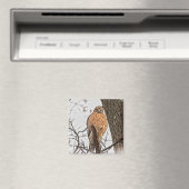 Roter geschulterter Falke in einem Baum Magnet (In Situ (Geschirrspüler))
