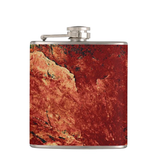 Roter gestrichener Stein Flachmann (Vorderseite)