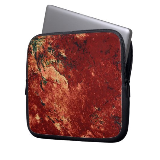 Roter gestrichener Stein Laptopschutzhülle (Vorderseite Links)