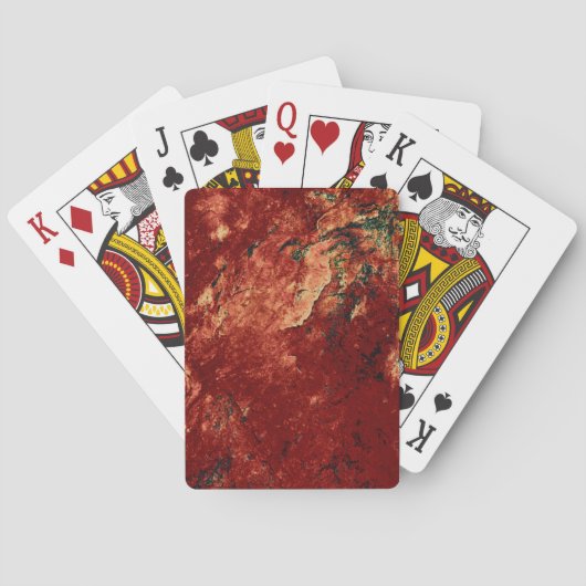 Roter gestrichener Stein Spielkarten (Rückseite)