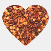 Roter, getrockneter Chili Herz-Aufkleber (Vorderseite)