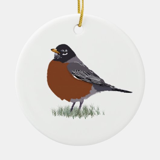 Roter gezeichneter Vogel Breasted Keramikornament (Vorne)