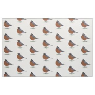 Roter gezeichneter Vogel Breasted Stoff