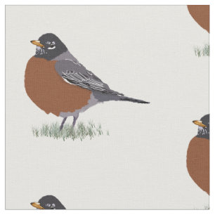 Roter gezeichneter Vogel Breasted Stoff