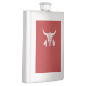 Roter Ghost Dance Buffalo Edelstahlkolben Flachmann (Rechts)