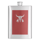 Roter Ghost Dance Buffalo Edelstahlkolben Flachmann (Vorderseite)