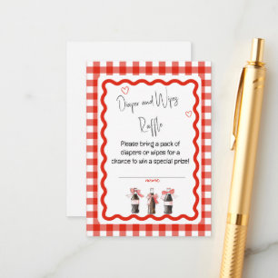 Roter Gingha Baby Soda Fertig zum Knallen Windel o Begleitkarte