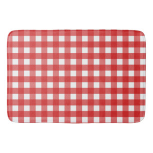 Roter Gingham Badematte