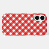 Roter Gingham Case-Mate iPhone Hülle (Rückseite (Horizontal))