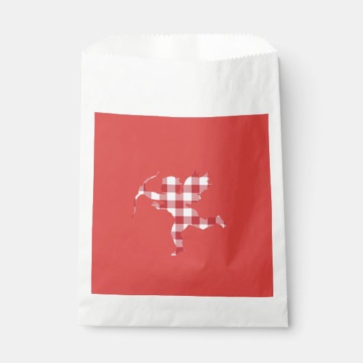 Roter Gingham Cupid Geschenktütchen (Vorderseite)