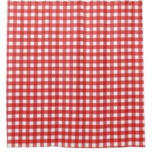 Roter Gingham Duschvorhang