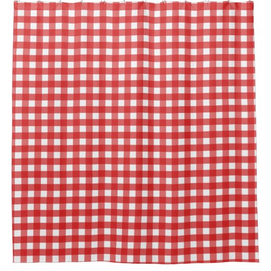 Roter Gingham Duschvorhang (Vorderseite)