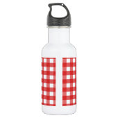 Roter Gingham Edelstahlflasche (Rückseite)