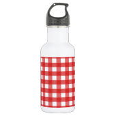 Roter Gingham Edelstahlflasche (Vorderseite)