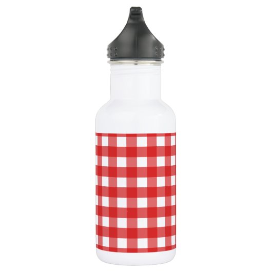 Roter Gingham Edelstahlflasche (Rechts)