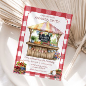 Roter Gingham Farmer's Market - Lokal gezüchtet Ge Einladung