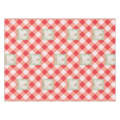 Roter Gingham-Feiertags-Weihnachts-Personalisierte Tischdecke (Vorderseite (Horizontal))