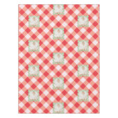 Roter Gingham-Feiertags-Weihnachts-Personalisierte Tischdecke (Vorderseite)