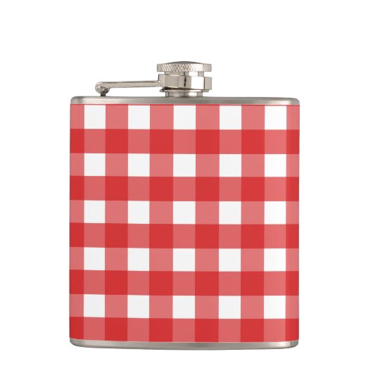 Roter Gingham Flachmann (Vorderseite)