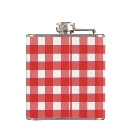Roter Gingham Flachmann (Rückseite)