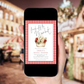 Roter Gingham Fresh-Brautparty Einladung