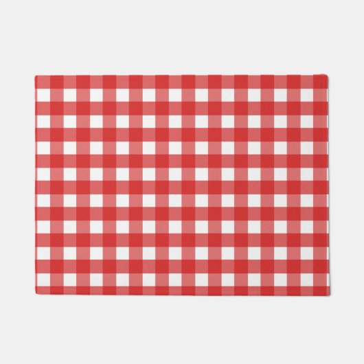 Roter Gingham Fußmatte (Vorderseite)