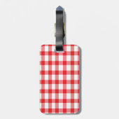 Roter Gingham Gepäckanhänger (Rückseite vertikal)