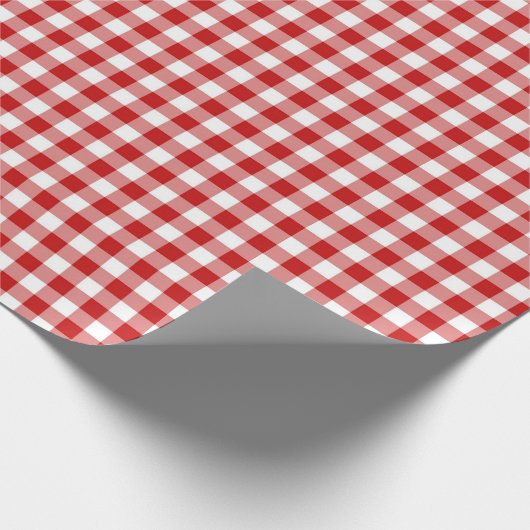 Roter Gingham Geschenkpapier (Ecke)