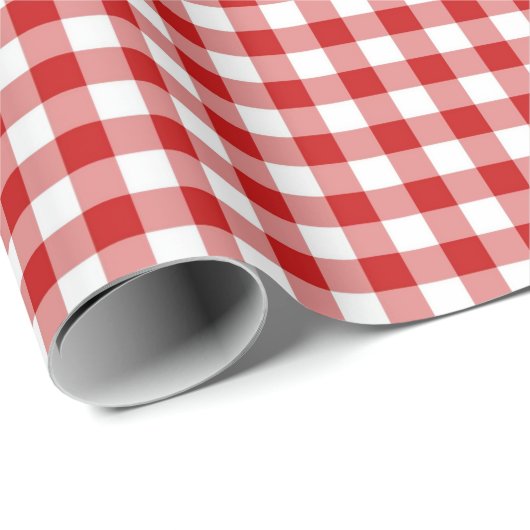 Roter Gingham Geschenkpapier (Rolleneckpunkt)