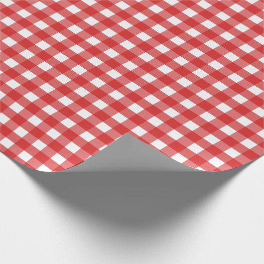 Roter Gingham Geschenkpapier (Ecke)