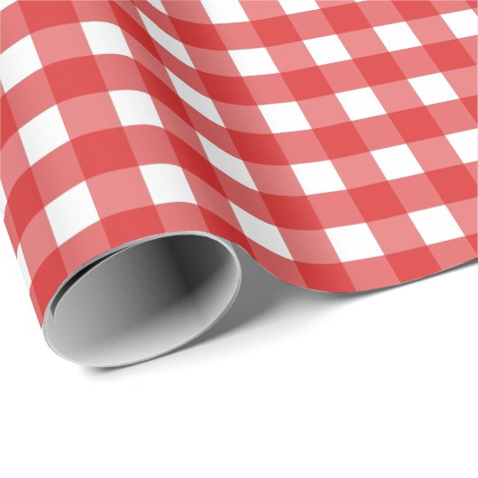 Roter Gingham Geschenkpapier (Rolleneckpunkt)