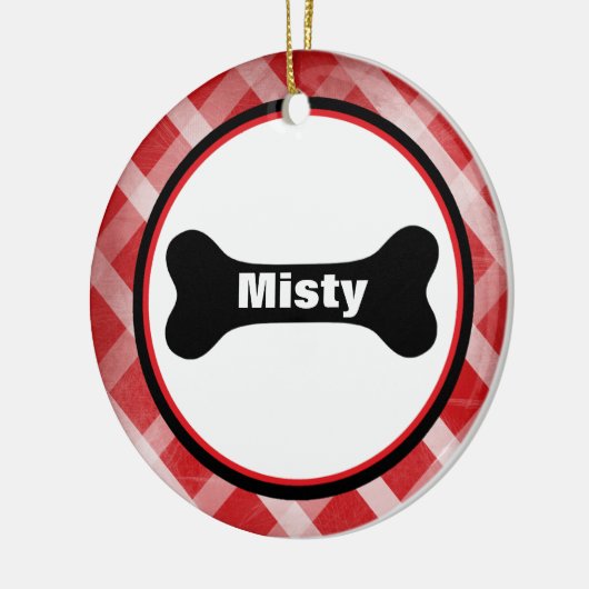 Roter Gingham-große schwarzer Keramikornament (Links)