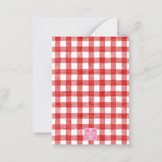 Roter Gingham Gumballs Valentinische Karten (Rückseite)