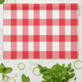 Roter Gingham Handtuch (Gefaltet)