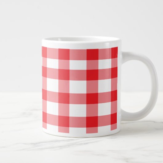 Roter Gingham Jumbo-Tasse (Rechts)