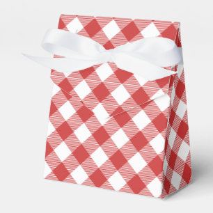 Roter Gingham-karierter Muster-Bevorzugungs-Kasten Geschenkschachtel