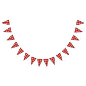 Roter Gingham-karierter Muster-Leinwand-Blick Wimpelkette (Alle)