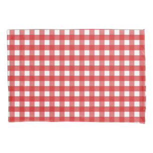 Roter Gingham Kissenbezug