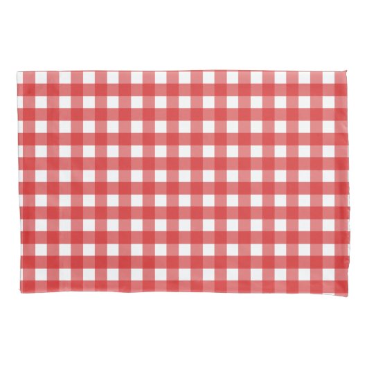 Roter Gingham Kissenbezug (Vorderseite)