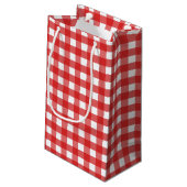 Roter Gingham Kleine Geschenktüte (Rückseite Schrägansicht)