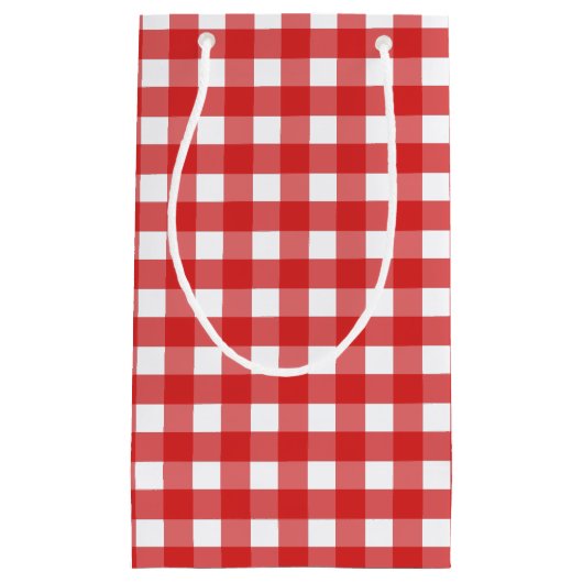 Roter Gingham Kleine Geschenktüte (Vorderseite)